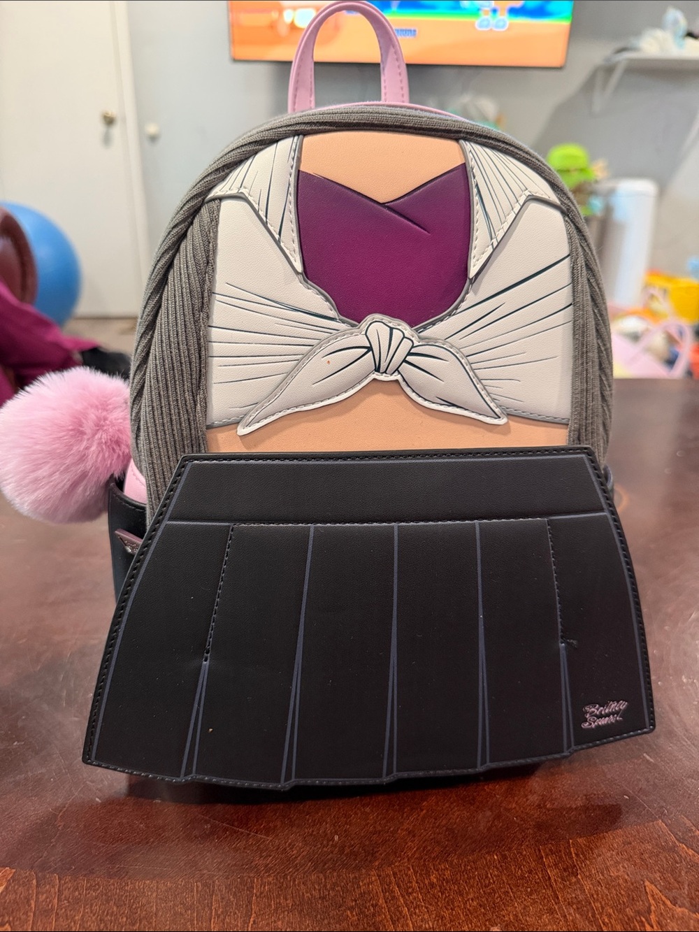 Loungefly Pink, Purple and Black Schoolgirl Mini Backpack